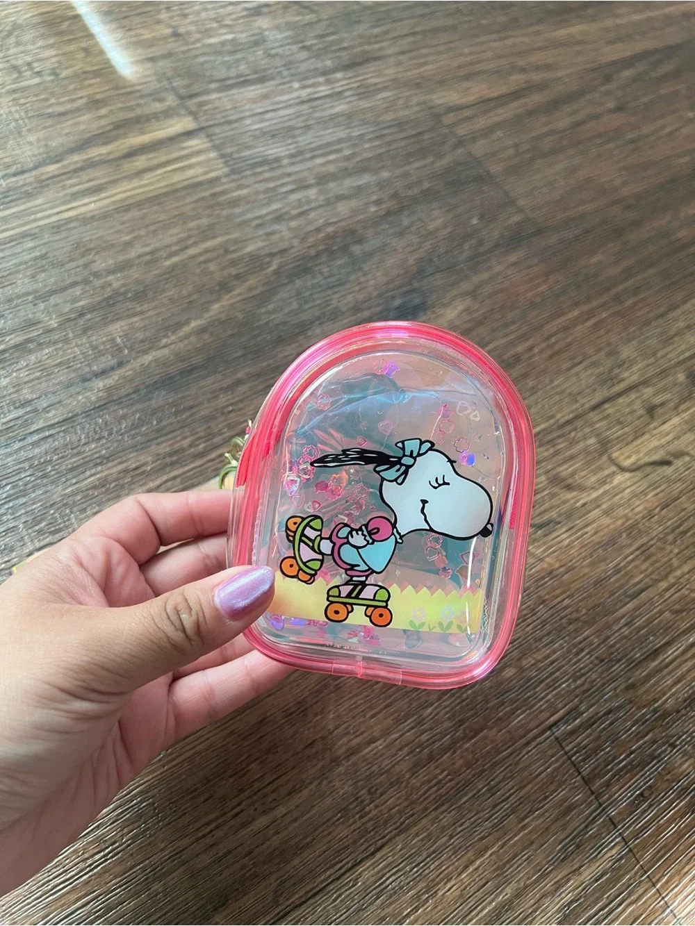 Snoopy Roller Skating Glitter Coin Purse- Wrislet